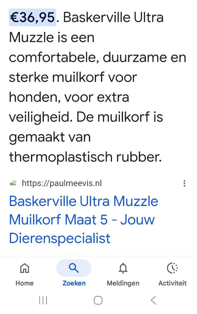 Muilkorf Baskerville maat 5, Dieren en Toebehoren, Honden-accessoires, Nieuw, Ophalen of Verzenden