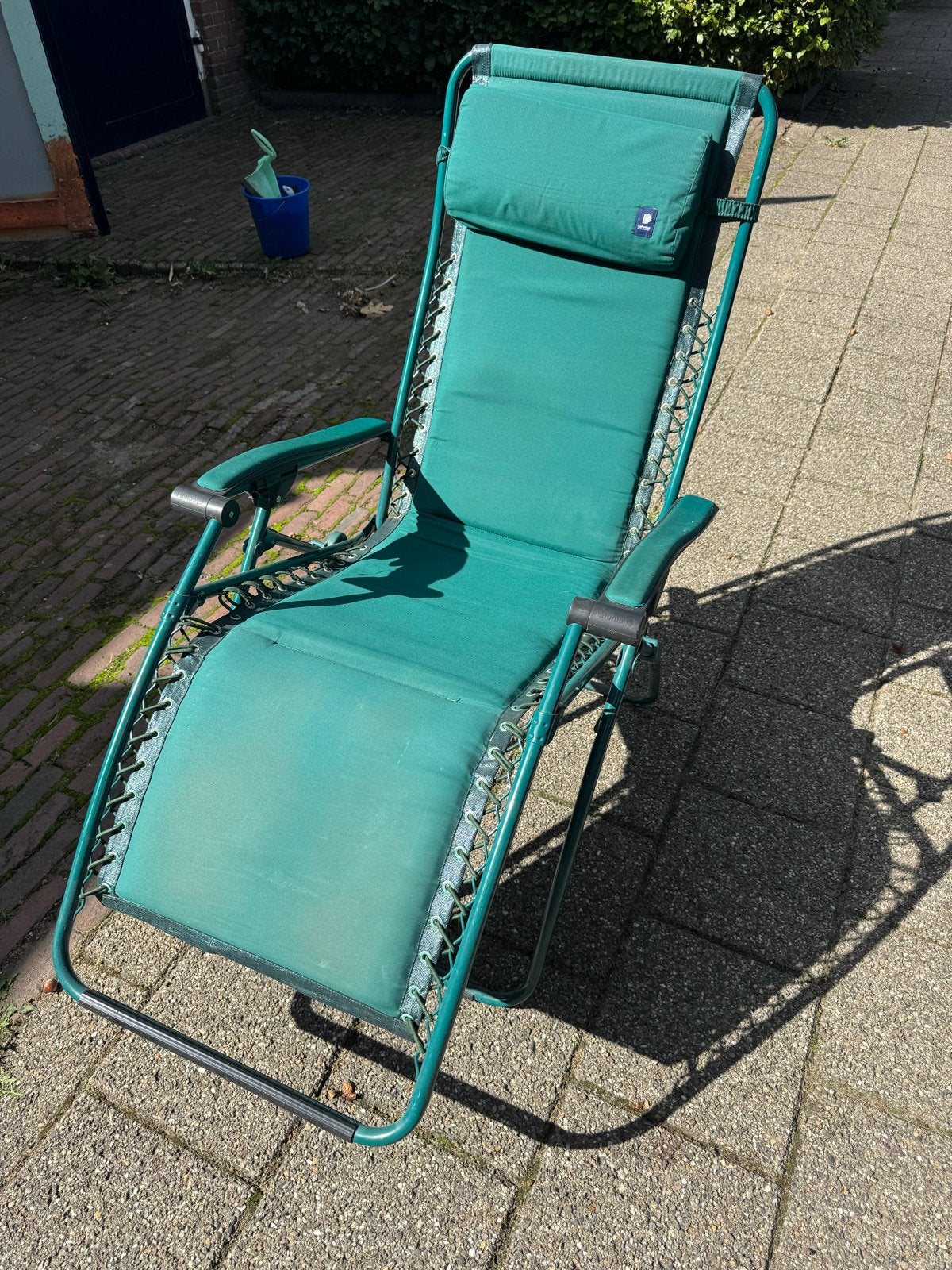 Lafuma Relaxstoel - Groen, Verstelbaar en Inklapbaar, Tuin en Terras, Ophalen, Gebruikt, Textileen, Inklapbaar
