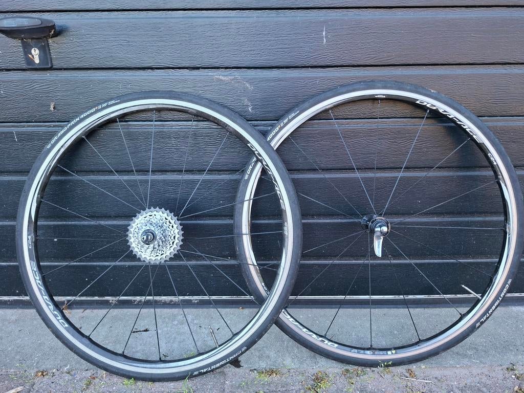 Shimano Dura Ace C24 wielset met draadbanden en cassette, Fietsen en Brommers, Fietsonderdelen, Wiel, Gebruikt, Ophalen of Verzenden