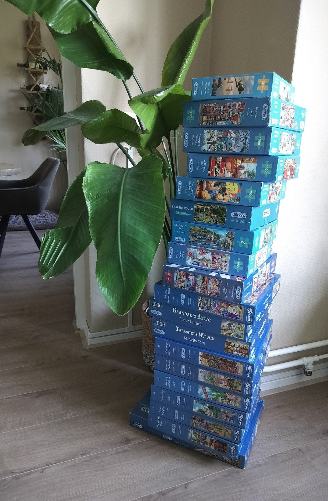 Grote collectie Gibsons legpuzzels, Hobby en Vrije tijd, Denksport en Puzzels, Ophalen, 500 t/m 1500 stukjes, Zo goed als nieuw