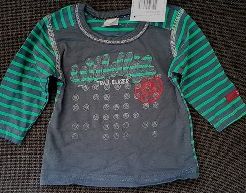 Dirkje longsleeve grijs/groen maat 62 NIEUW (0045), Kinderen en Baby's, Dirkje, Nieuw, Ophalen of Verzenden, Jongetje