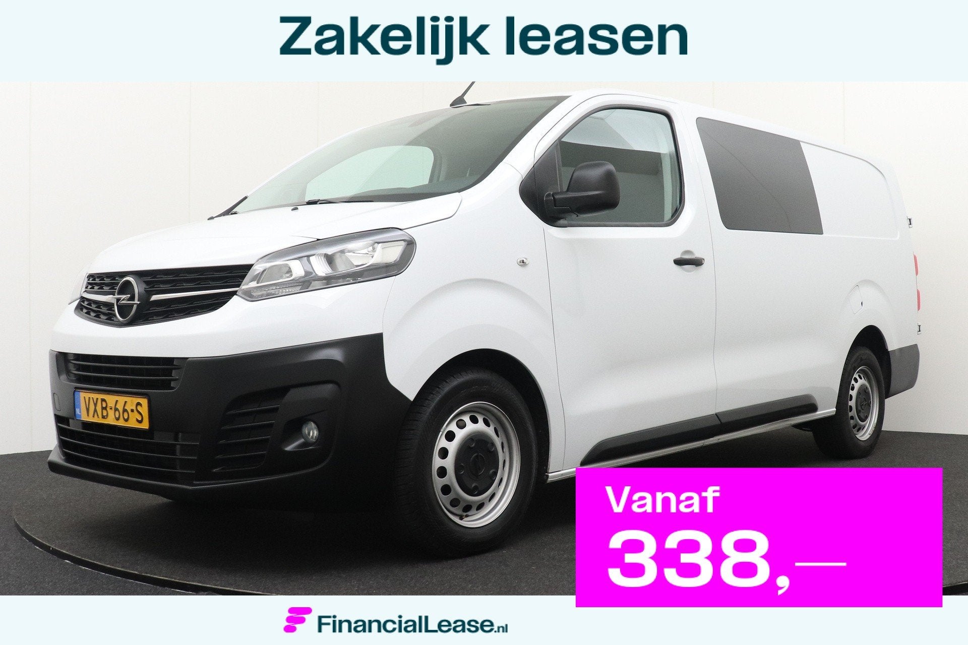Opel Vivaro 2.0 145 PK L3 DC 6-Pers Trekhaak Betimmering Car, Stof, Gebruikt, 4 cilinders, Wit