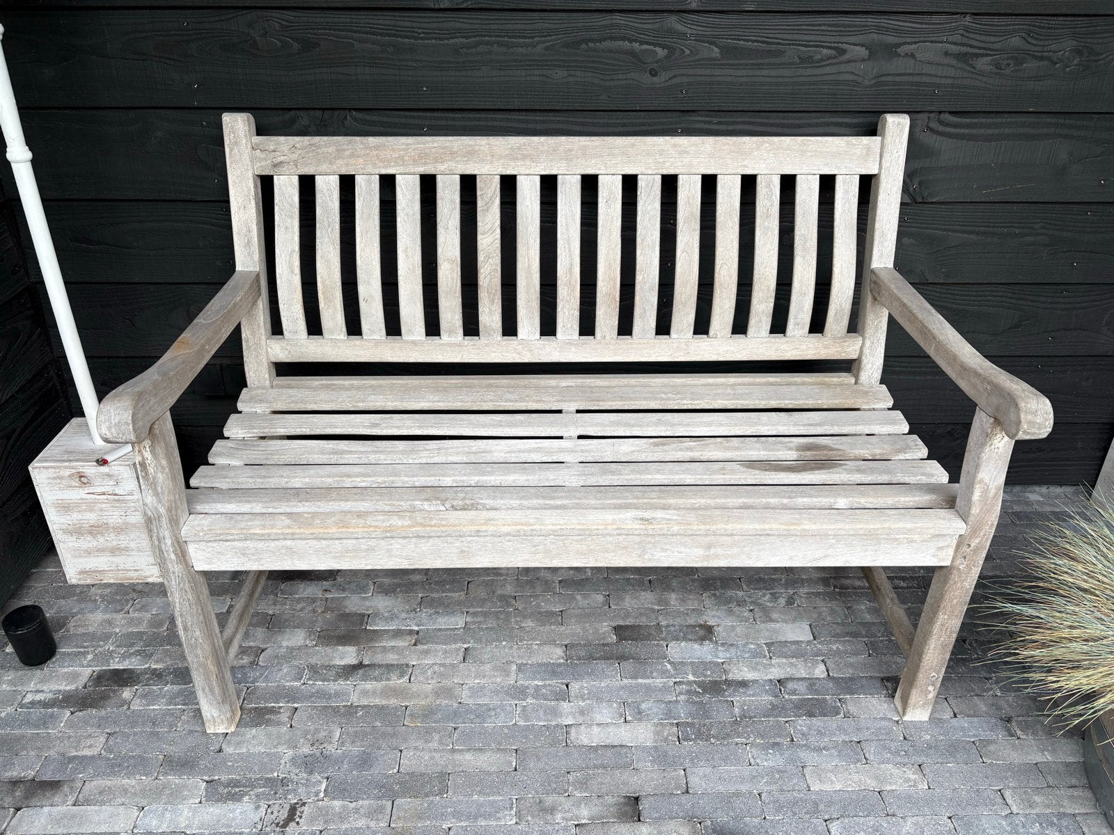 Teak Houten bankje 130 cm, Ophalen, Gebruikt, Teakhout