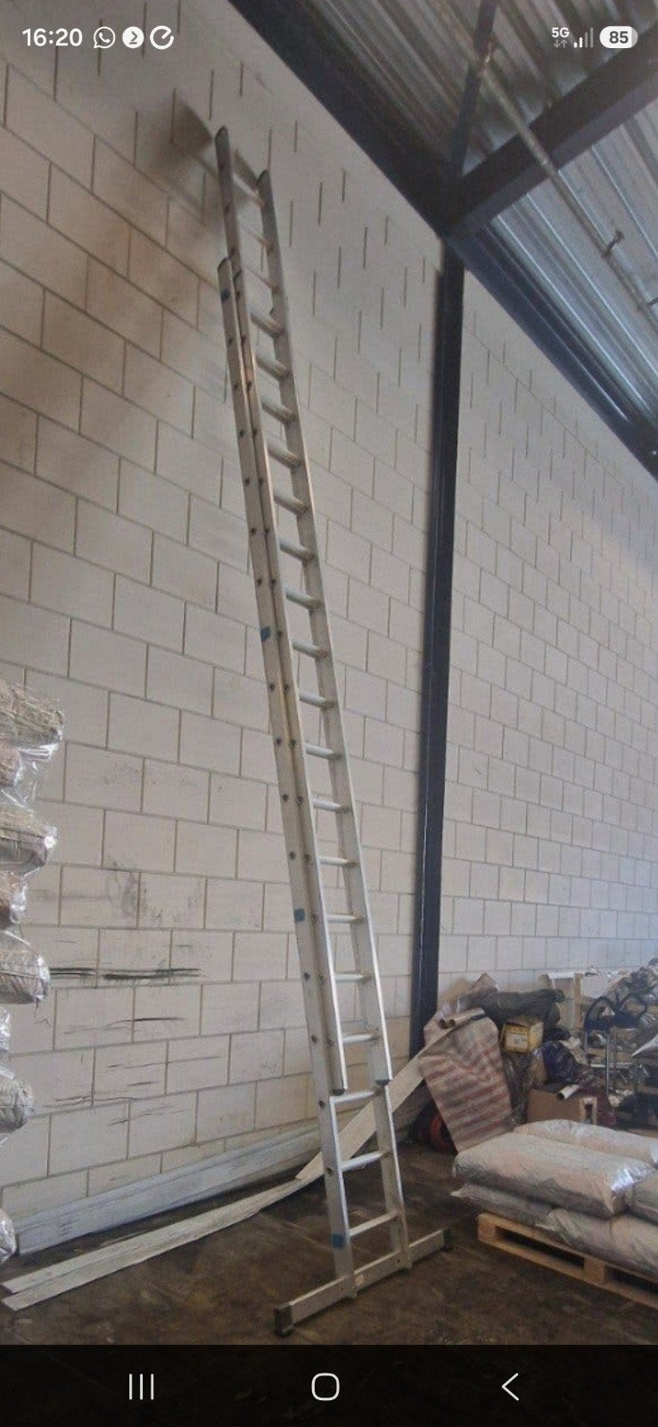 Zarges 2-delige ladder, 10 meter, Gebruikt, Ophalen of Verzenden, Ladder, Opvouwbaar of Inschuifbaar