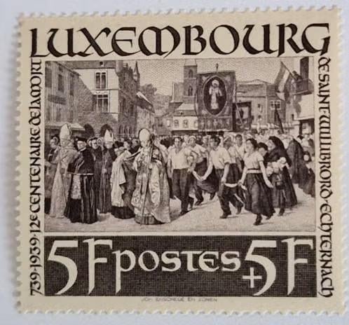 Luxemburg 1938 - Yvert 305 -  Springprocessie  Echternach, Ophalen of Verzenden, Luxemburg, Postfris