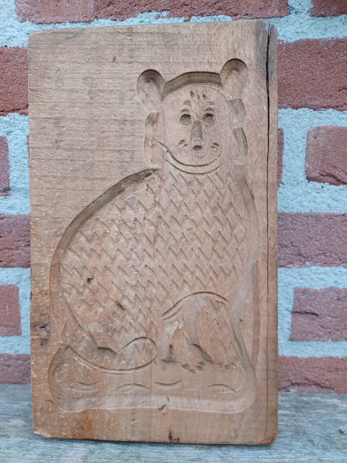 Antieke  koekplank met beer koek speculaas plank, Ophalen of Verzenden