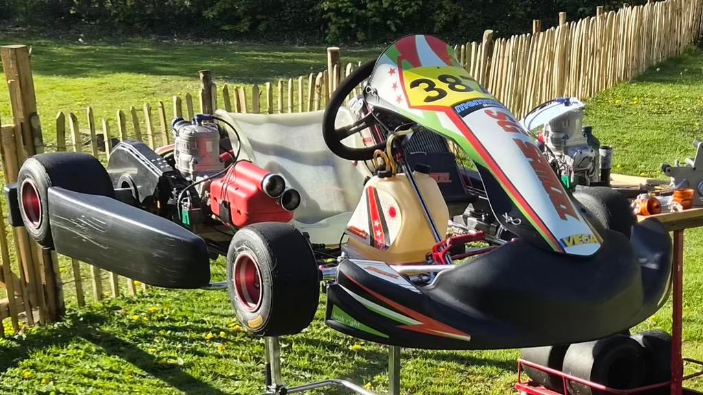 Complete Kartset: TM OK 125cc (38pk) + Reservemotor & extra, Ophalen, Gebruikt, Kart