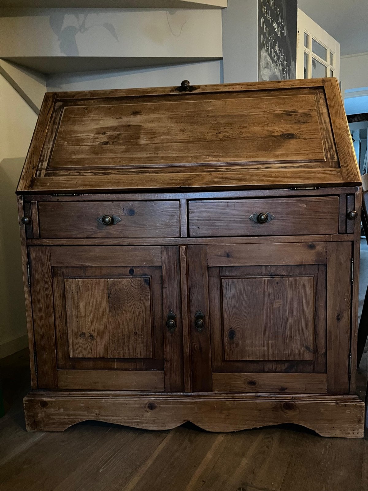 Antiek houten secretaire / bureau, Huis en Inrichting, Ophalen, Gebruikt