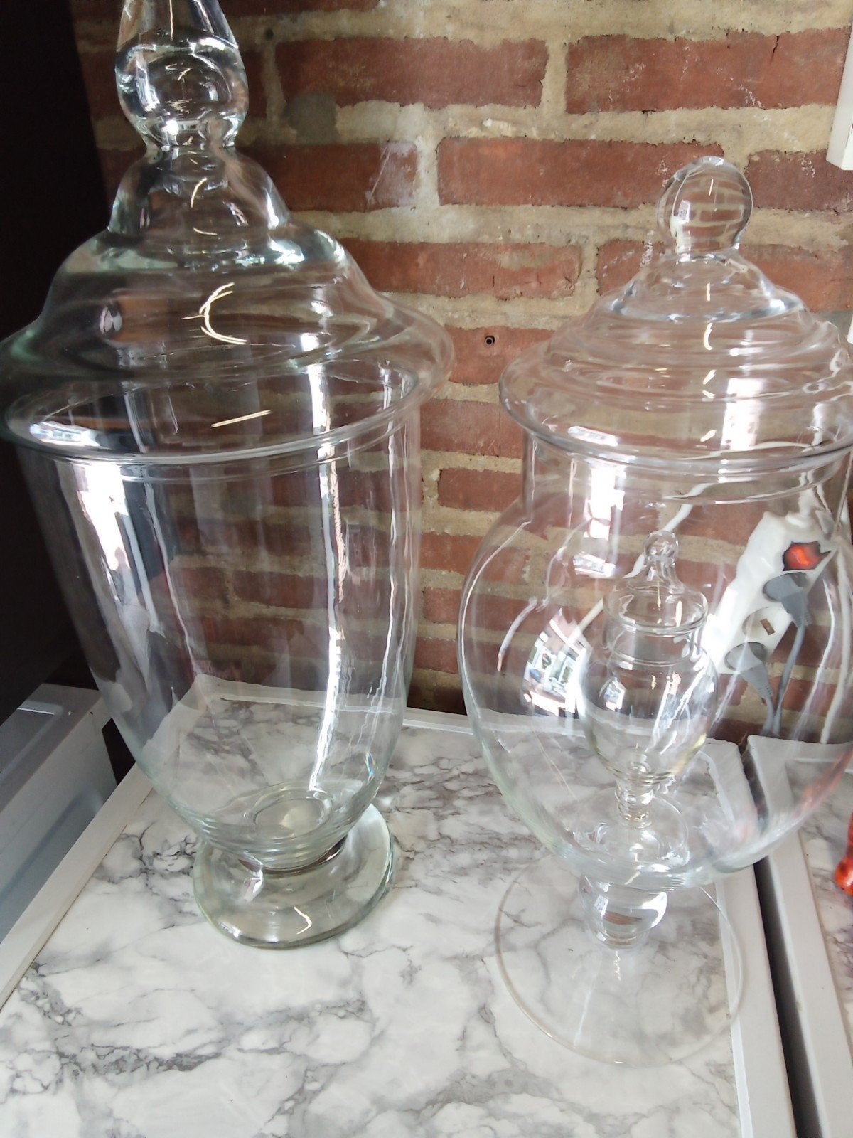 Stolpen, Glas, Ophalen, Nieuw, Met deksel