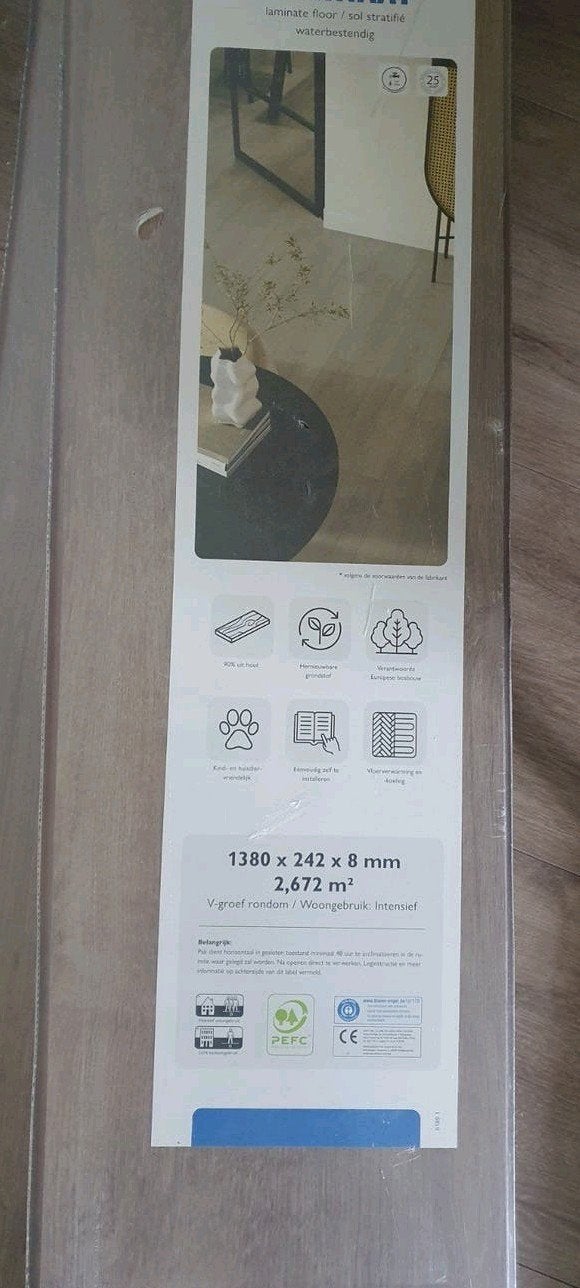 2,5 x Laminast Maris Smoky Eiken  -2,672 m² per pak, Bruin, Nieuw, 5 tot 10 m², Laminaat