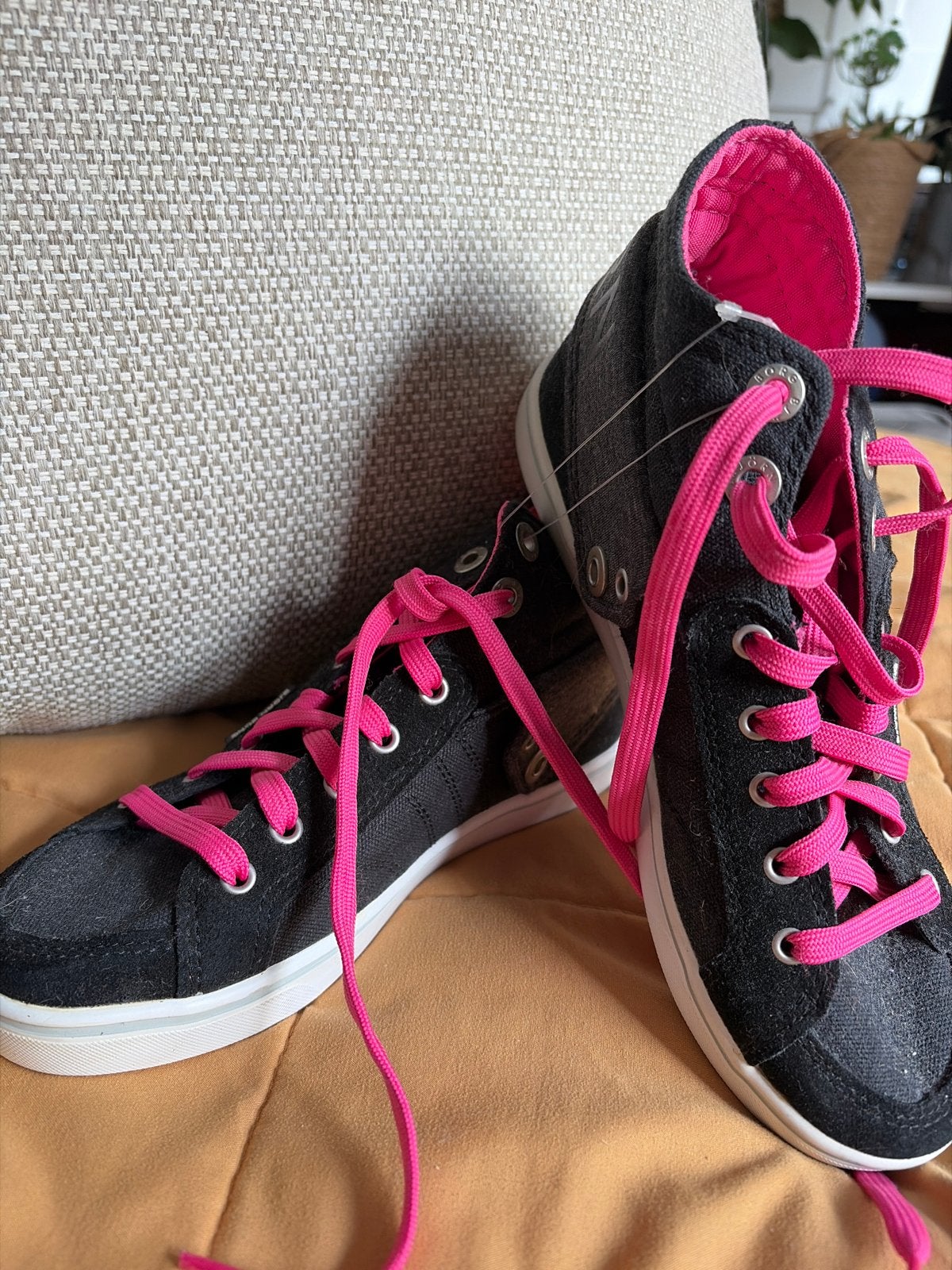 Björn Borg sneakers zwart met roze veters - Maat 36, Zwart, Nieuw, Ophalen of Verzenden, Sneakers of Gympen
