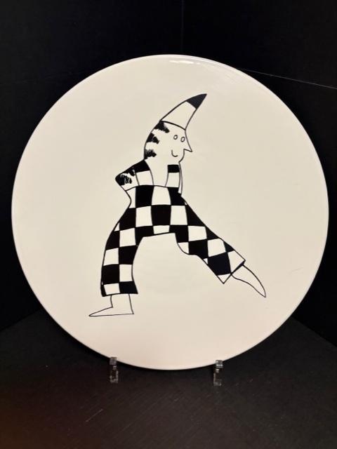 Keramiek taart/gebak plateau + bord. (helaas maar 1 bord)., Antiek en Kunst, Kunst | Designobjecten, Ophalen of Verzenden