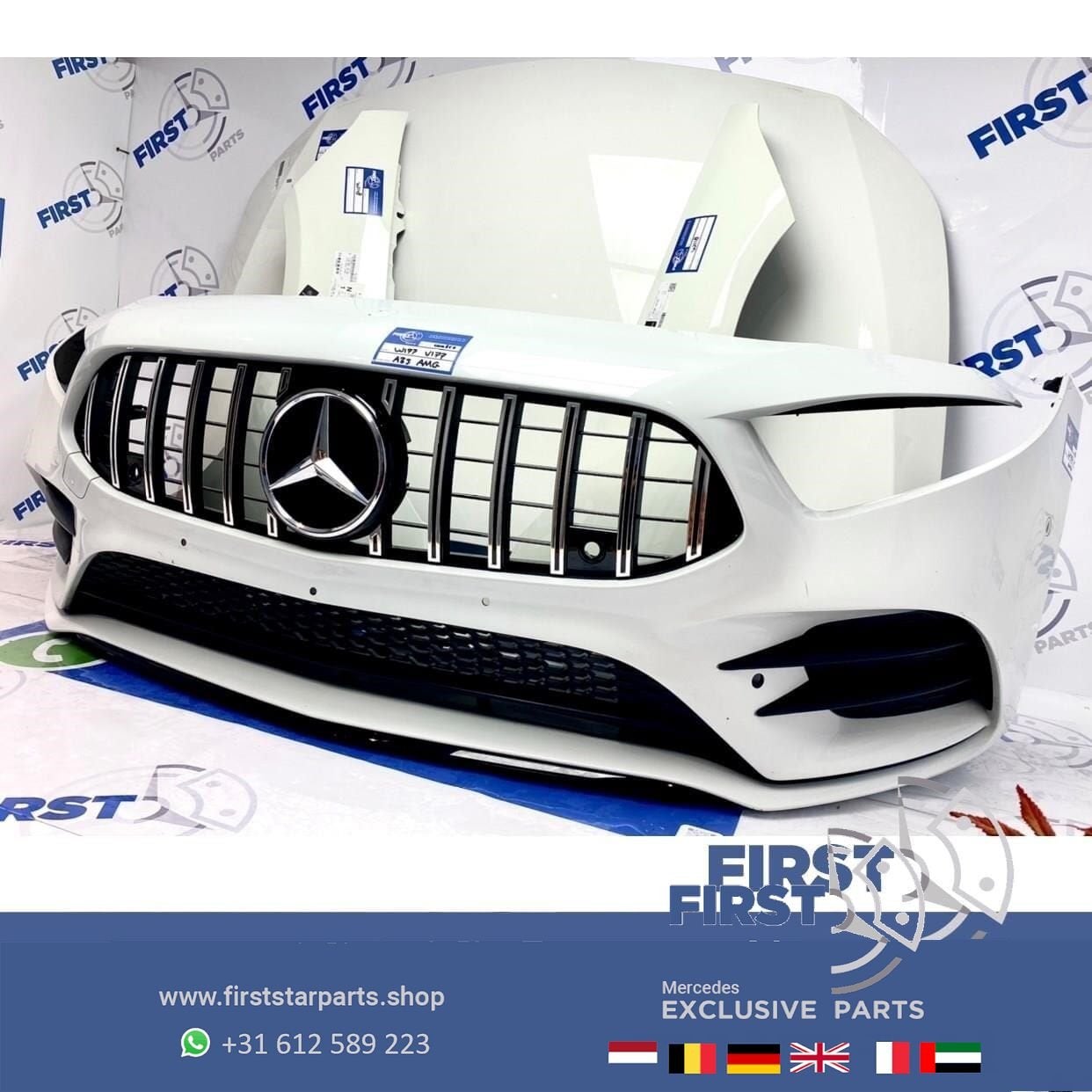 W177 V177 AMG VOORKOP WIT Mercedes A KLASSE 2018-2022 FRONT, Auto-onderdelen, Gebruikt, -, Voor, Ophalen of Verzenden