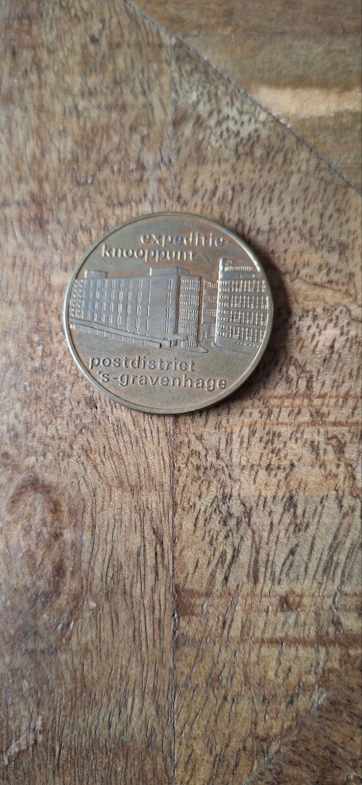 Herdenkingsmunt Postdistrict 's-Gravenhage 1987, Ophalen of Verzenden, Brons, Nederland