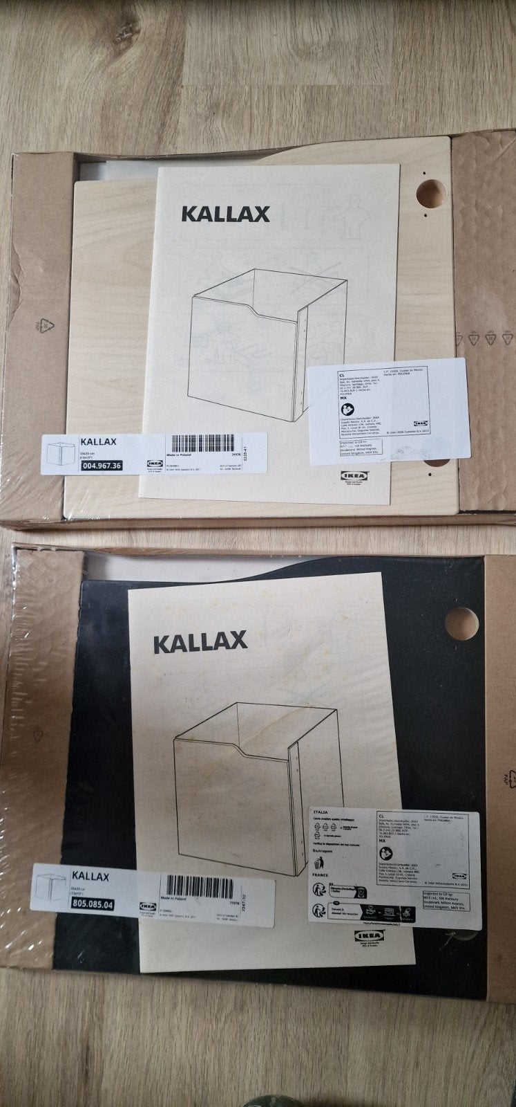 Twee IKEA Kallax inzet deurtjes: wit en krijtbord, Ophalen, Nieuw