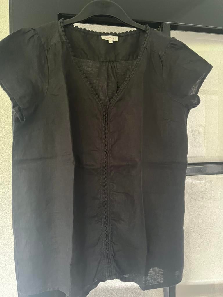 Zwart linnen blousje. Paprika, maat 3, Ophalen of Verzenden, Zo goed als nieuw, Maat 46/48 (XL) of groter, Zwart