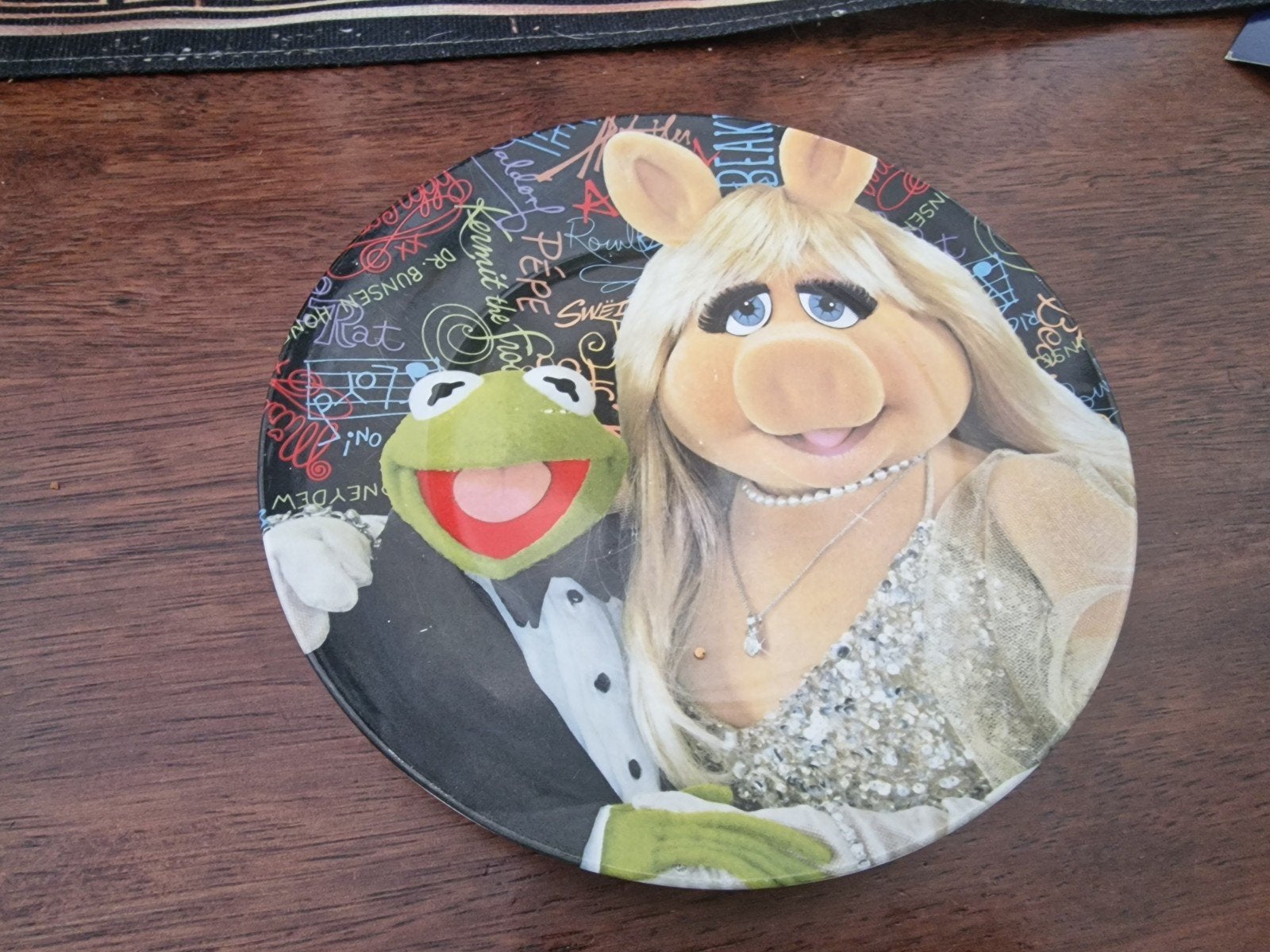 Disney Muppets bord - Kermit en Miss Piggy, Ophalen of Verzenden