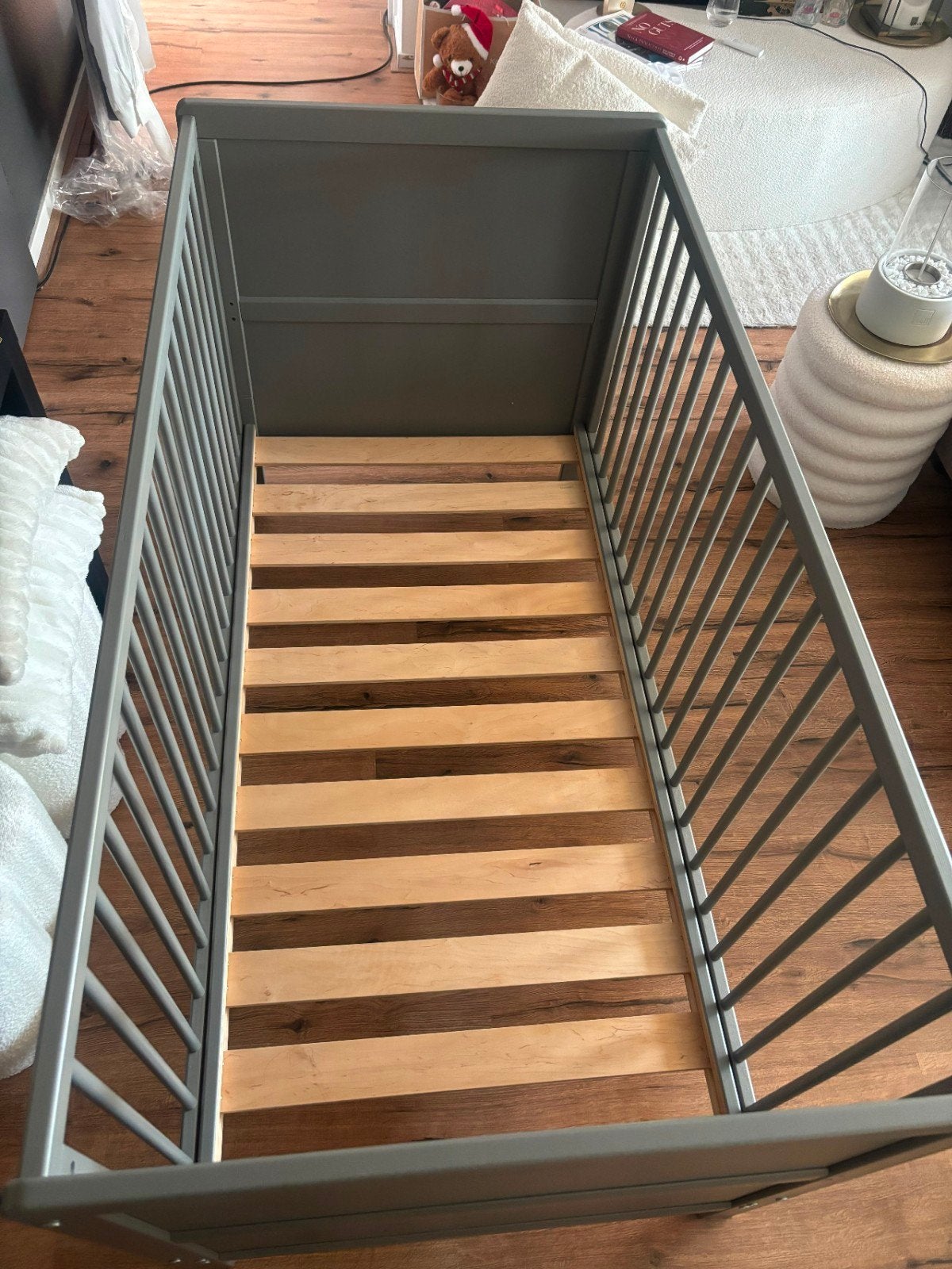 Petite Amélie Babybed/Meegroeibed "Evolutif" Aurore Grijs, 70 tot 85 cm, 140 tot 160 cm, Zo goed als nieuw, Ophalen