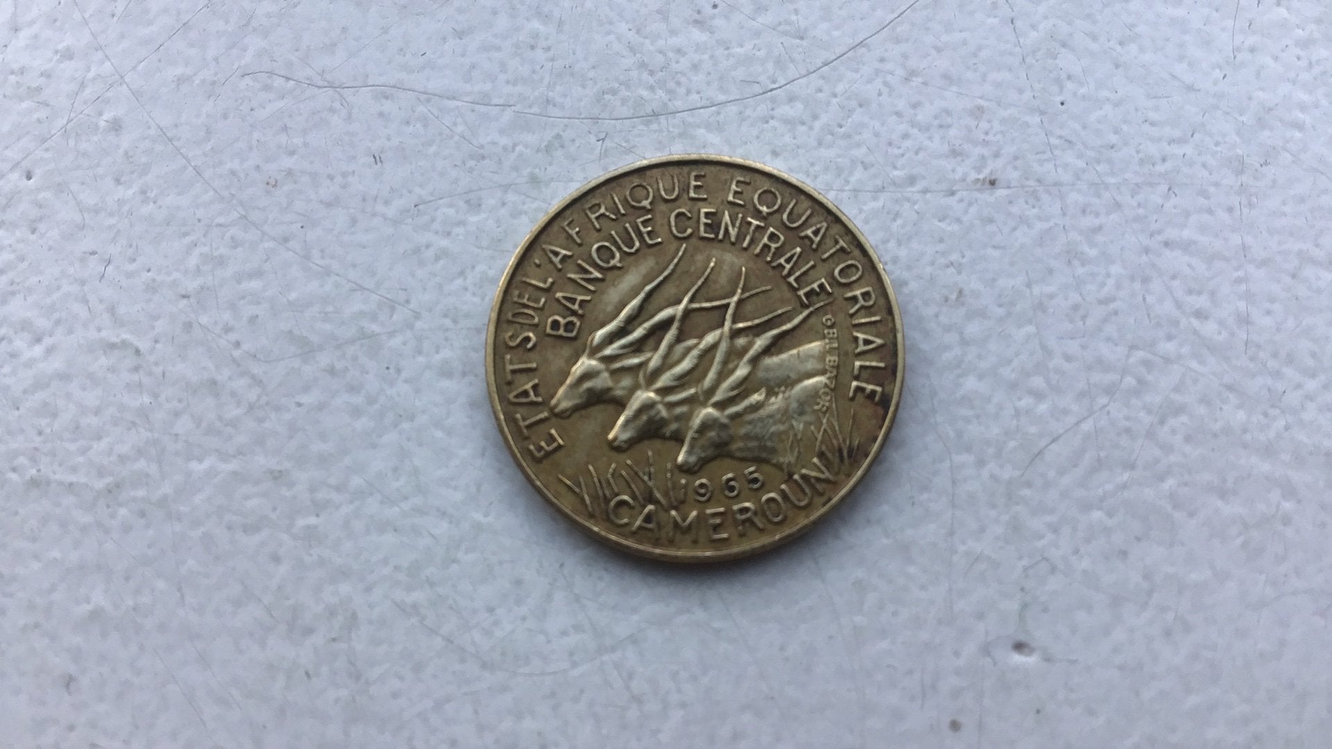 Equatoriaal afrikaanse staten 5 francs 1965., Postzegels en Munten, Ophalen of Verzenden