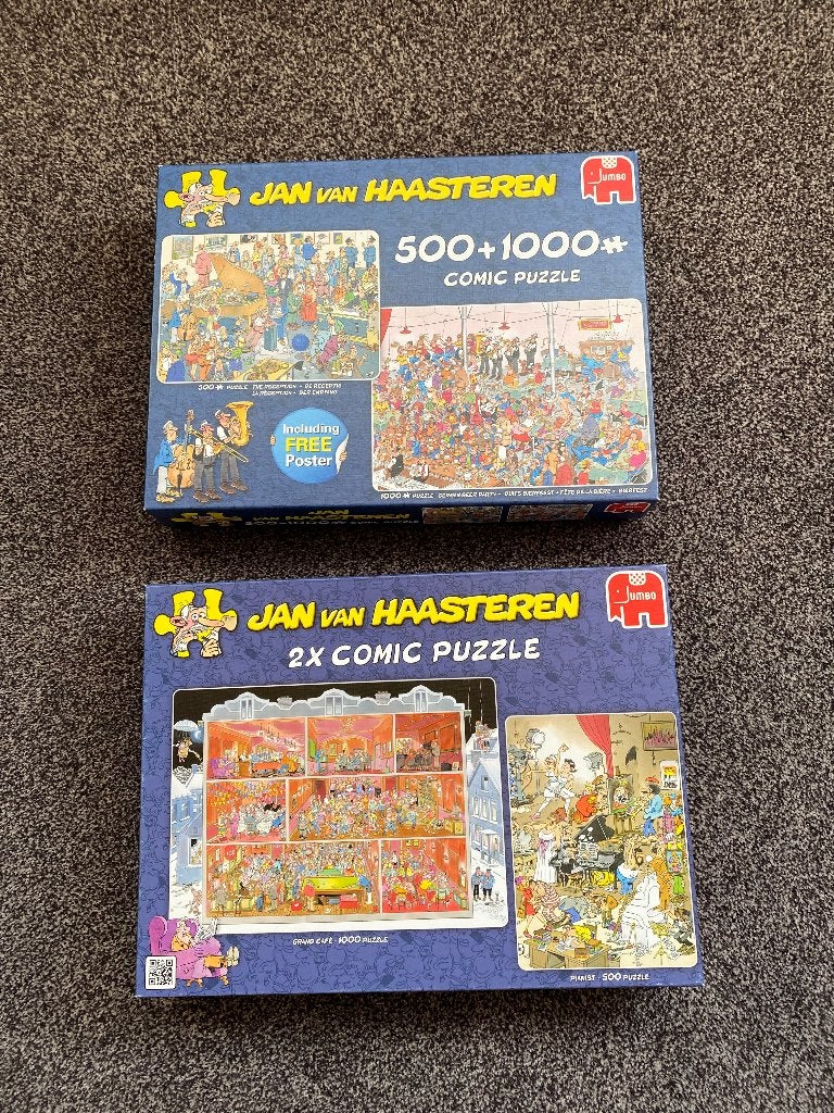Jan van Haasteren Puzzels: 81345 & 19058 500 en 1000 stukjes, Hobby en Vrije tijd, Ophalen of Verzenden, 500 t/m 1500 stukjes