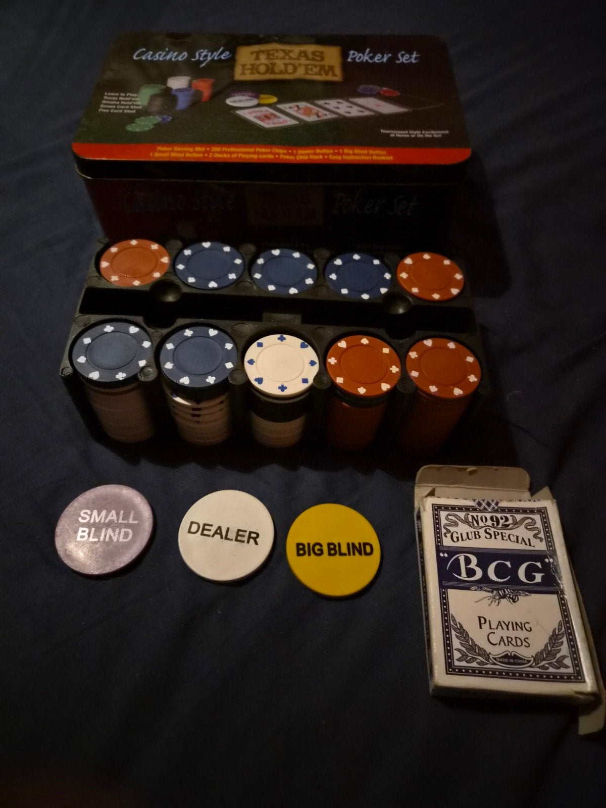 Casino Style Texas Hold'em Poker Set, Vijf spelers of meer, Ophalen of Verzenden, Gebruikt, Onbekend