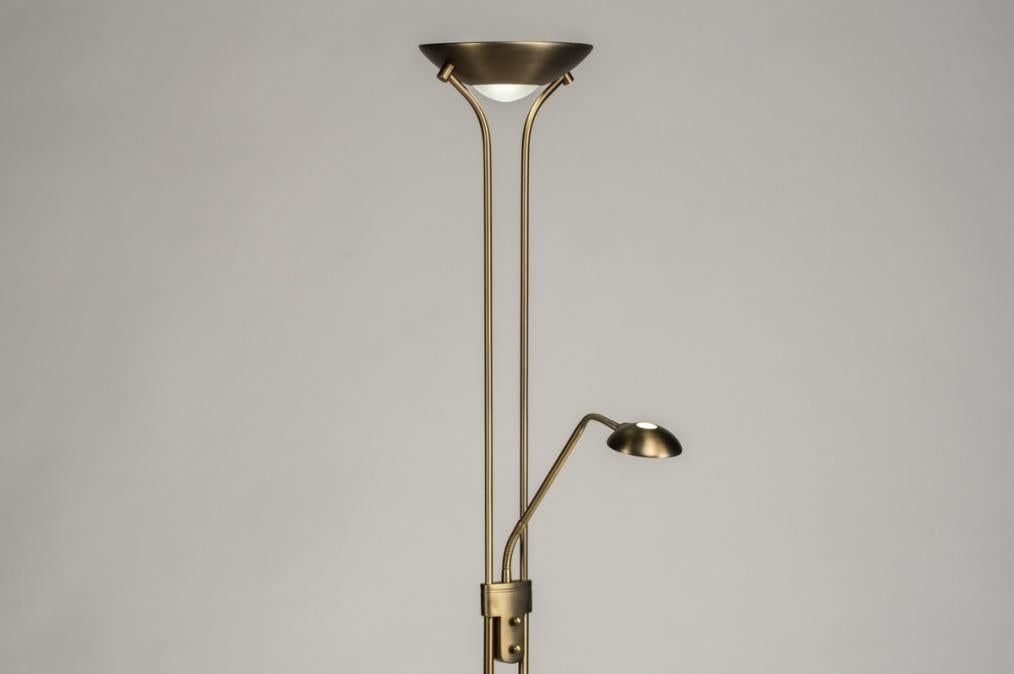 led leeslamp uplighter dimbaar brons hoekbank bank vloerlamp, Ophalen of Verzenden, Nieuw, Kunststof, 200 cm of meer