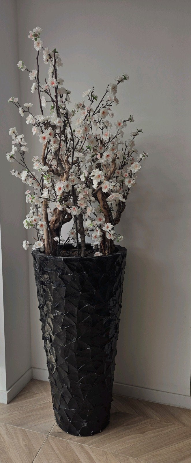 Grote schelpen vaas met bloemen van 1m 80cm, Ophalen, Zo goed als nieuw