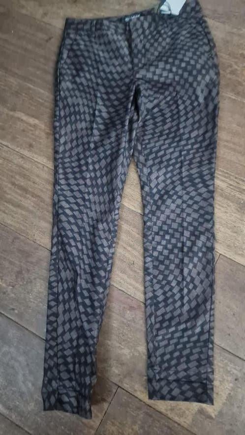 Geblokte Nickjean broek bruin / zwart maat 36, Bruin, Ophalen of Verzenden, Maat 36 (S), Gedragen
