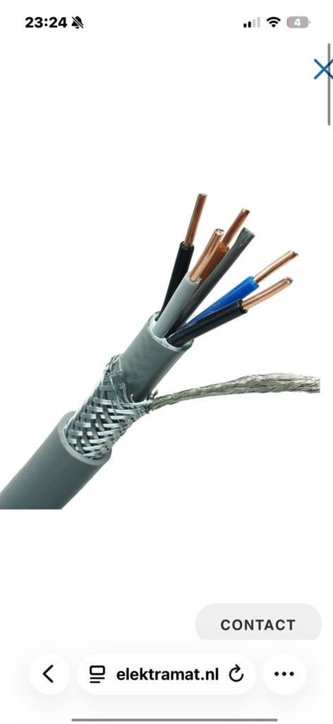 Gezocht 25 meter 5x4mm2 YMVK-AS grondkabel, Ophalen of Verzenden, Kabel of Snoer