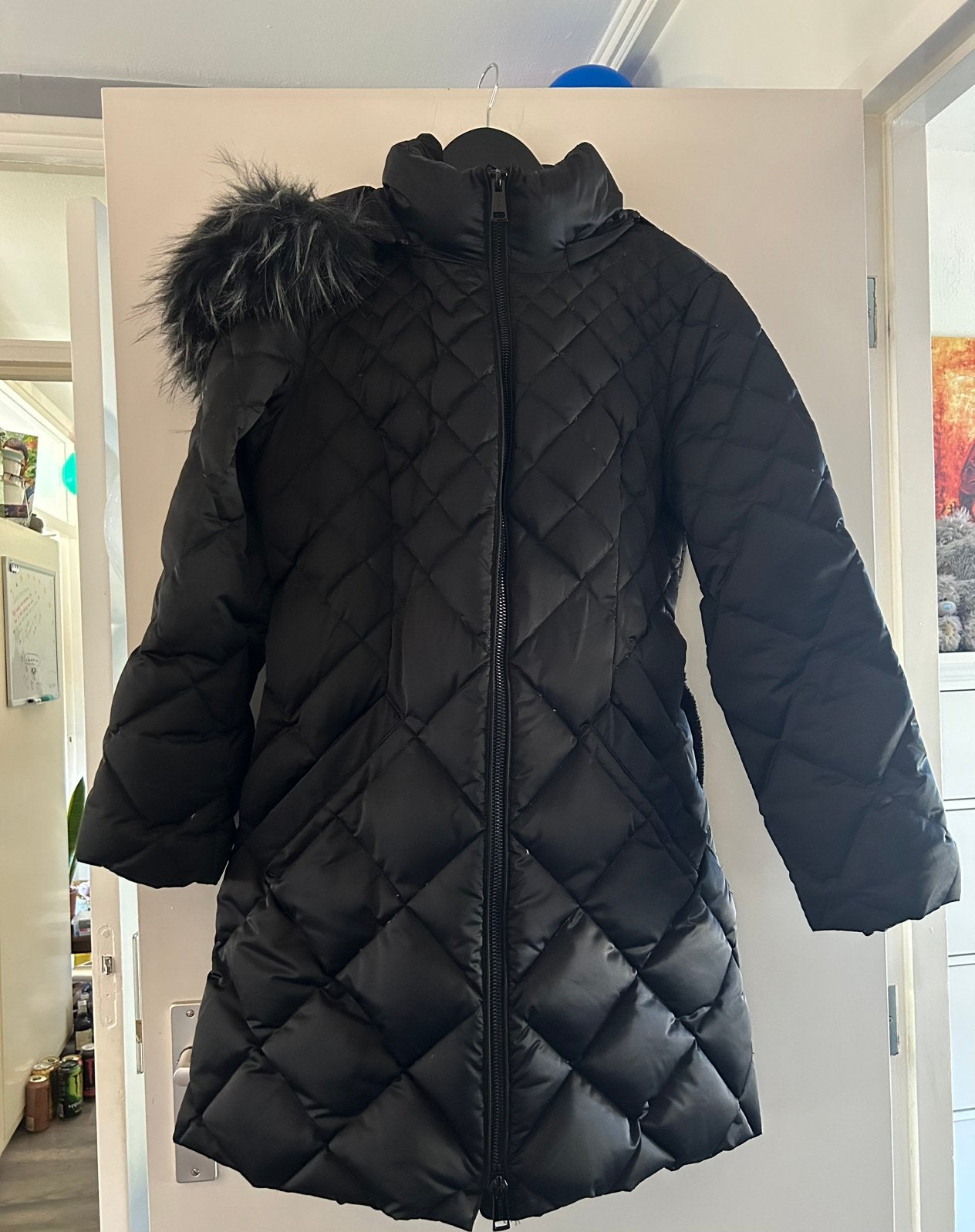 Guess prachtige winterjas met riem, maat M, Ophalen of Verzenden, Zo goed als nieuw, Maat 38/40 (M), Zwart