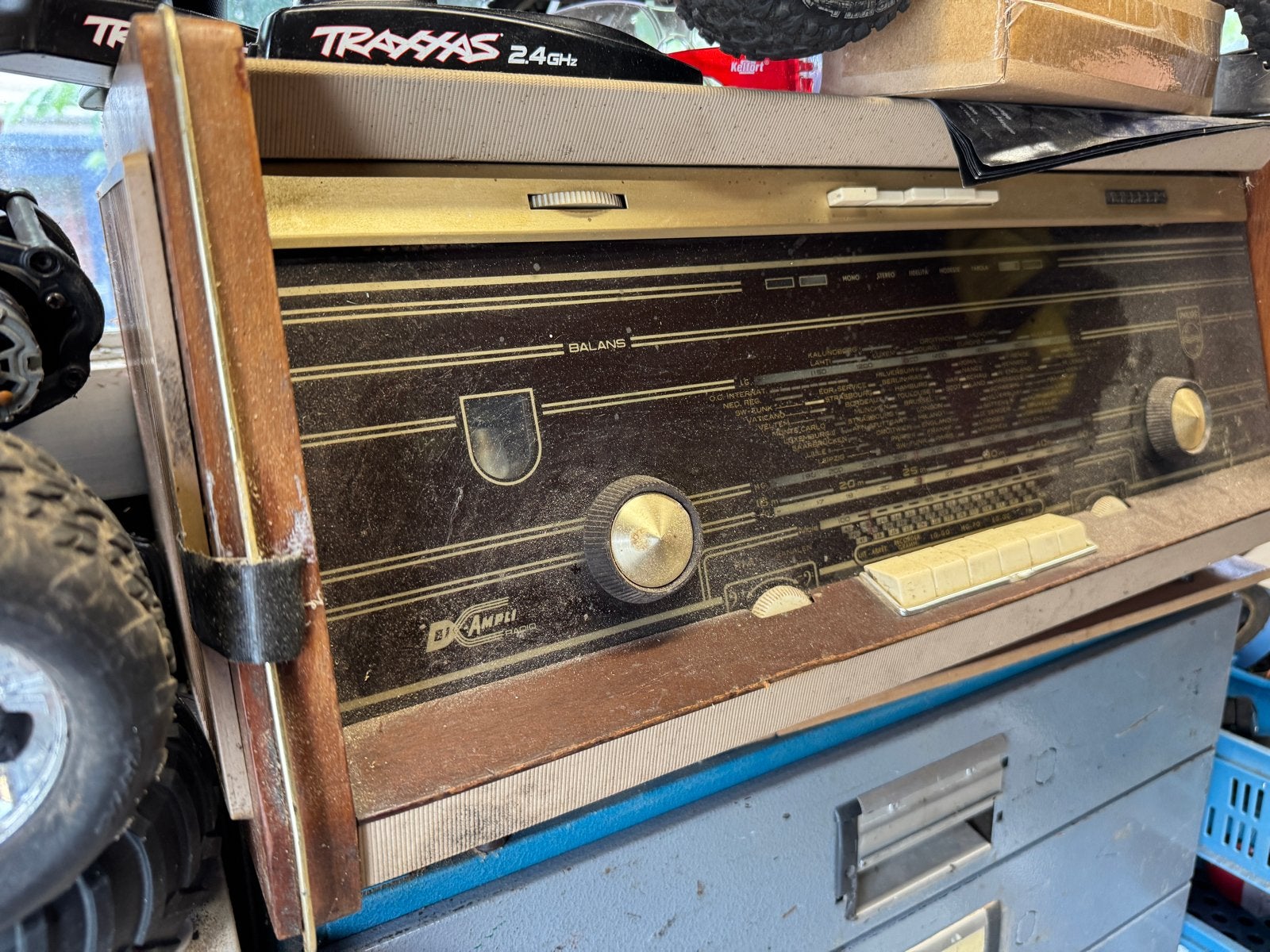 Philips Bi Ampli stereo buizenradio slechte staat, Ophalen, Gebruikt, Radio