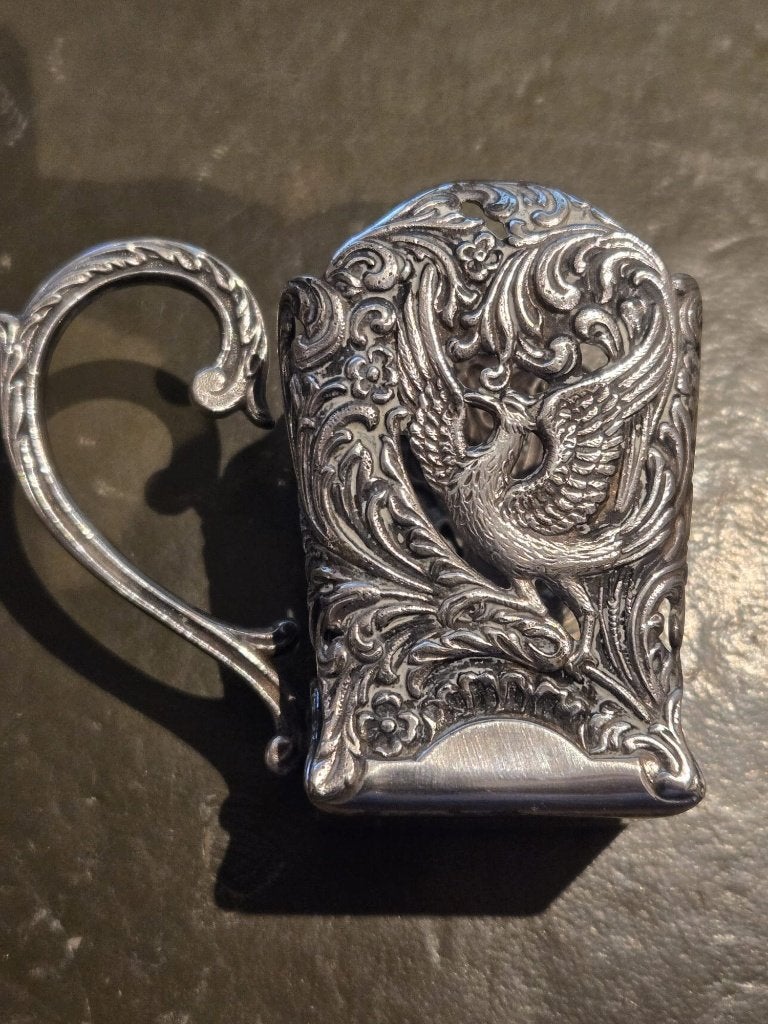 Vintage GERO 90 verzilverde Maggi-fleshouder – Georg Nilsson, Ophalen of Verzenden, Goud