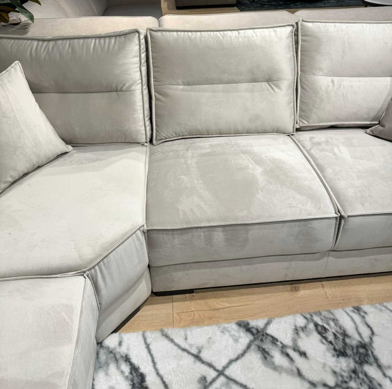 Hoekbank taupe, Ophalen, 150 cm of meer, Vierpersoons of meer, Stof