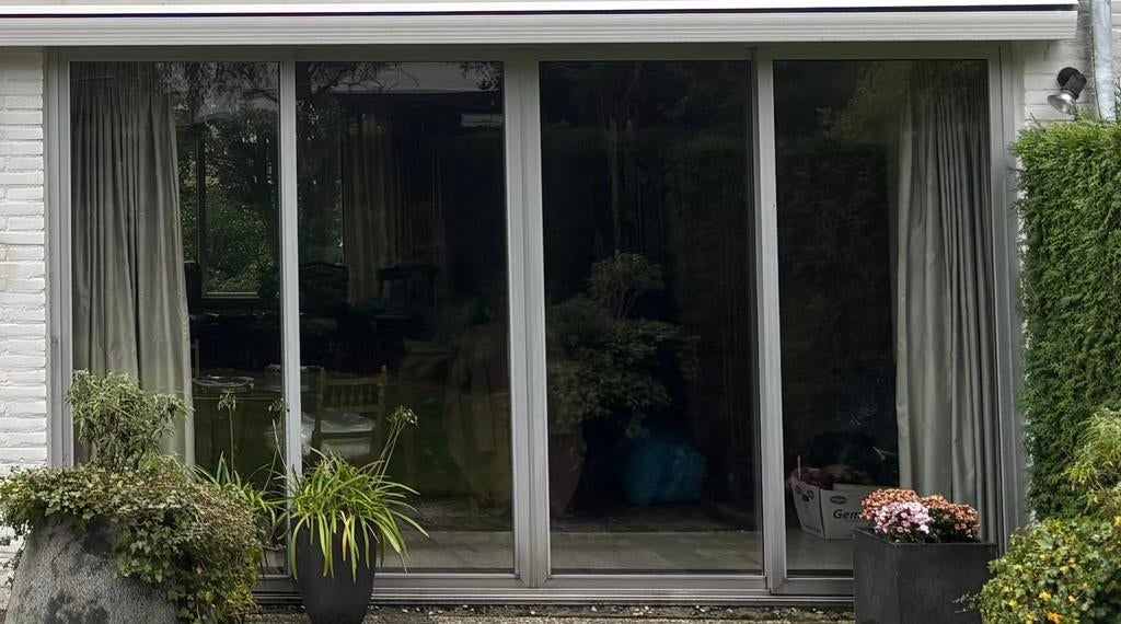 Aluminium schuifpui 4m met dubbel glas, Doe-het-zelf en Verbouw, Kozijnen en Schuifpuien, Ophalen, 225 cm of meer, Aluminium, Zo goed als nieuw