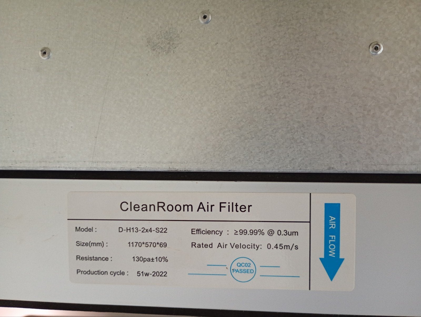 Foto 4 van CleanRoom Air Filter D-H13-2X4-S22 - zonder tafel