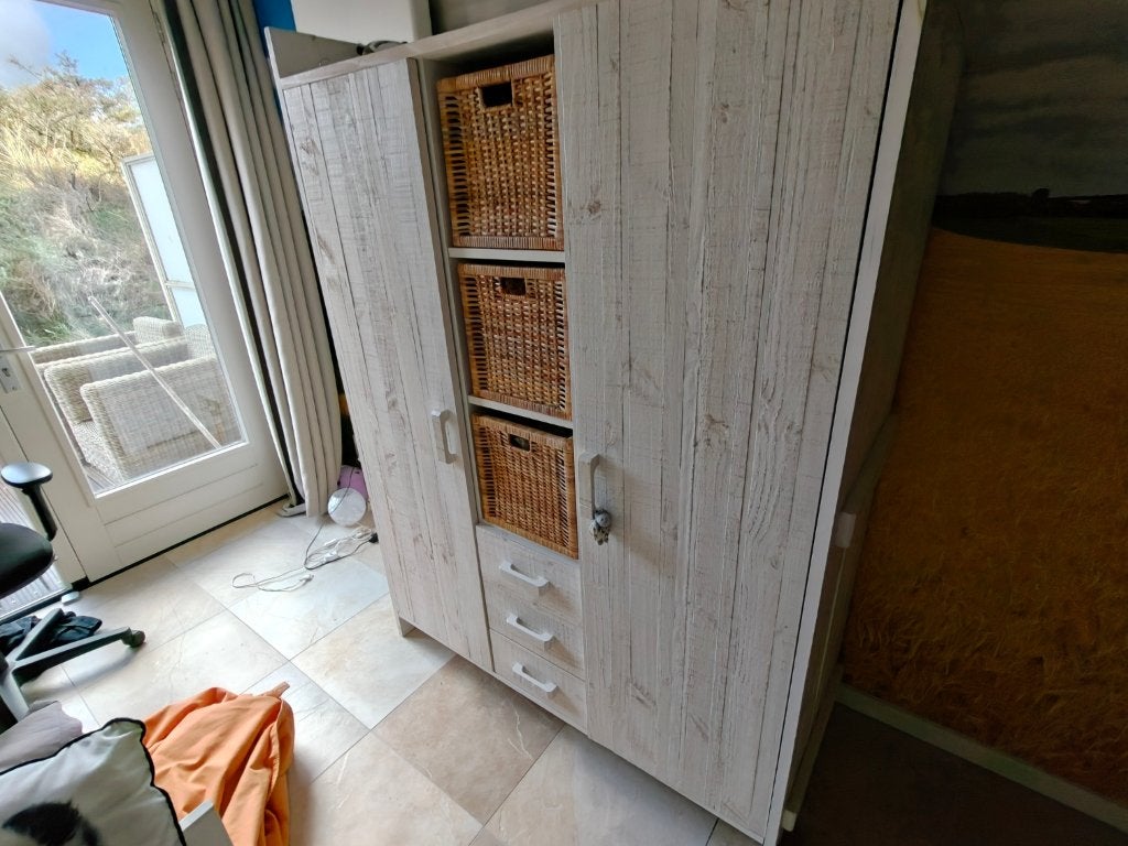Stoere WOOOD Connect 3-Deurs Kast - Steigerhout-look(Grenen), Ophalen, Gebruikt, Kast, 50 tot 70 cm