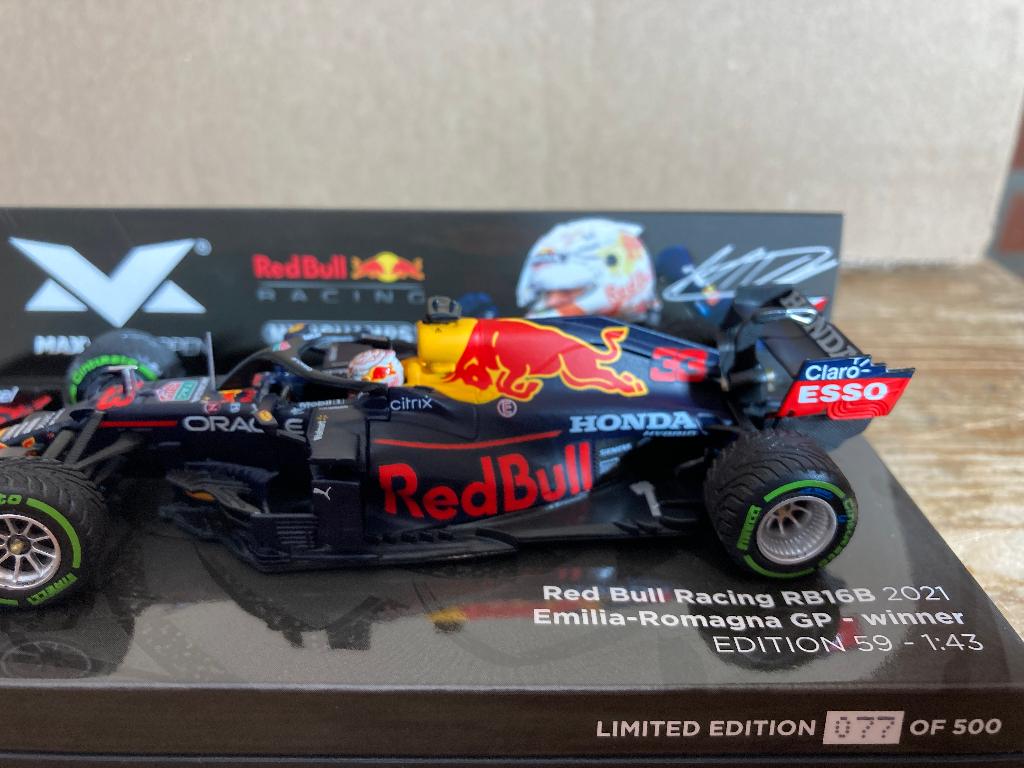 ✅ Max Verstappen 1:43 editie 59 Winner Emilia Romagna 2021, Ophalen of Verzenden, Nieuw, Formule 1
