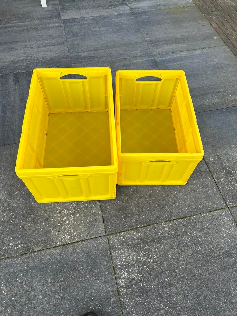 2 Boodschap kratten, Ophalen, 40 tot 60 cm, Opvouwbaar, 50 tot 75 cm