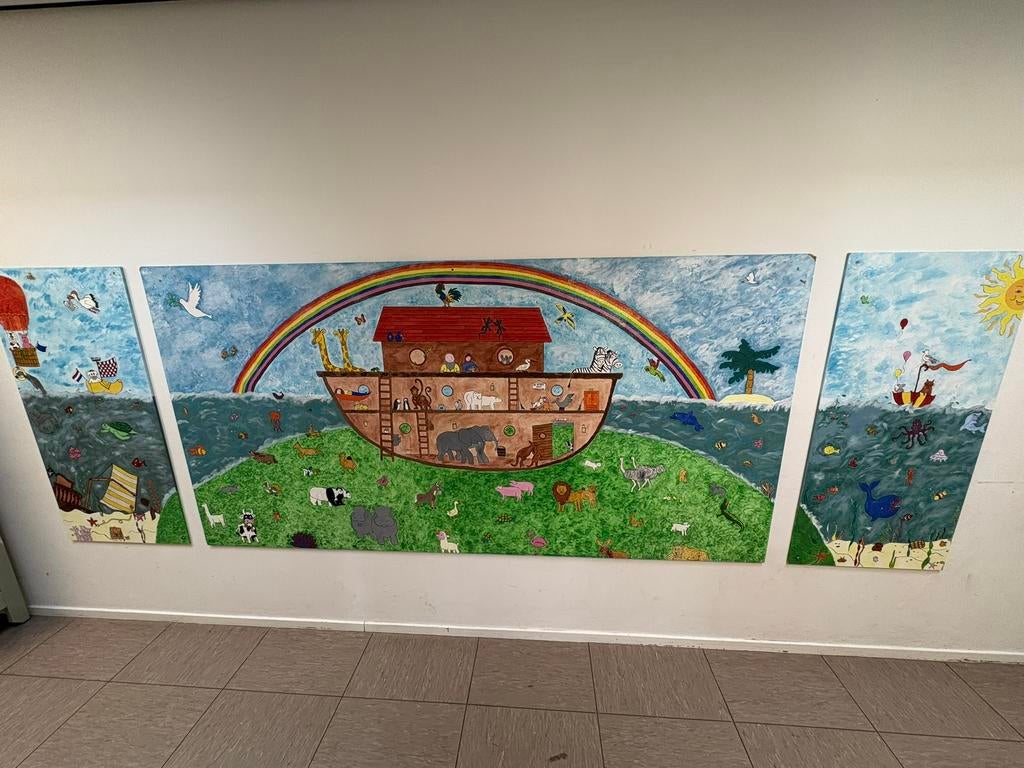 (Muur) Schildering 3 luik, Antiek en Kunst, Ophalen