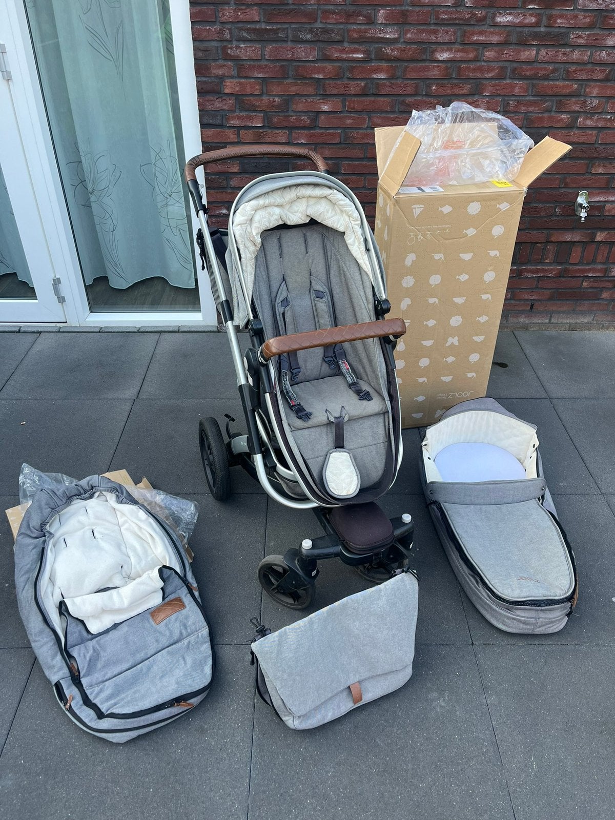 Joolz geo studio kinderwagen/combiwagen incl toebehoren, Kinderen en Baby's, Kinderwagens en Combinaties, Gebruikt, Verstelbare duwstang