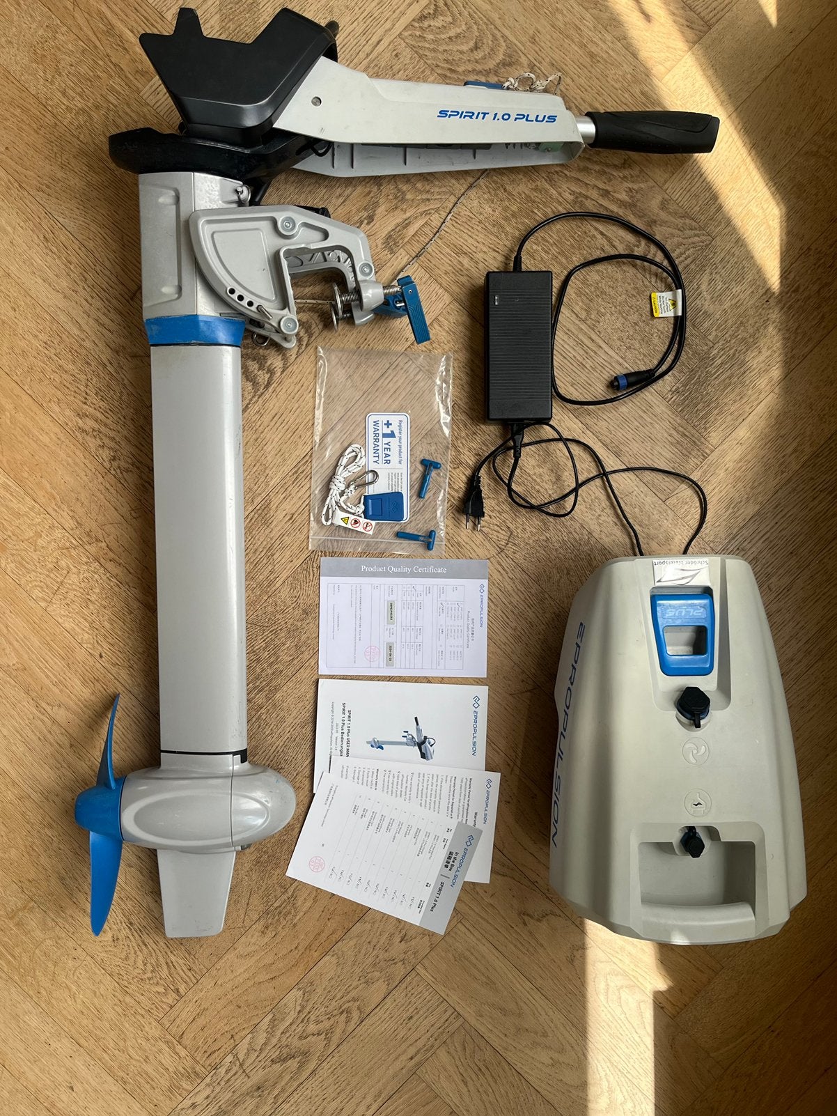 ePropulsion Spirit 1.0 Plus–incl. accu & garantie(1jaar oud), Ophalen, Zo goed als nieuw, Motor en Techniek, Zeilboot of Motorboot