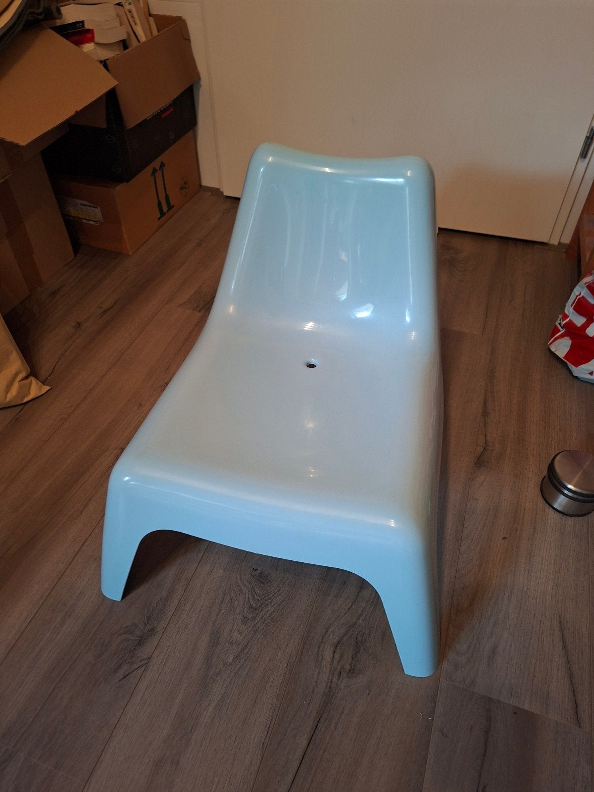 Lichtblauwe kunststof stoel kinderen IKEA, Huis en Inrichting, Ophalen, Kunststof, Blauw, Zo goed als nieuw