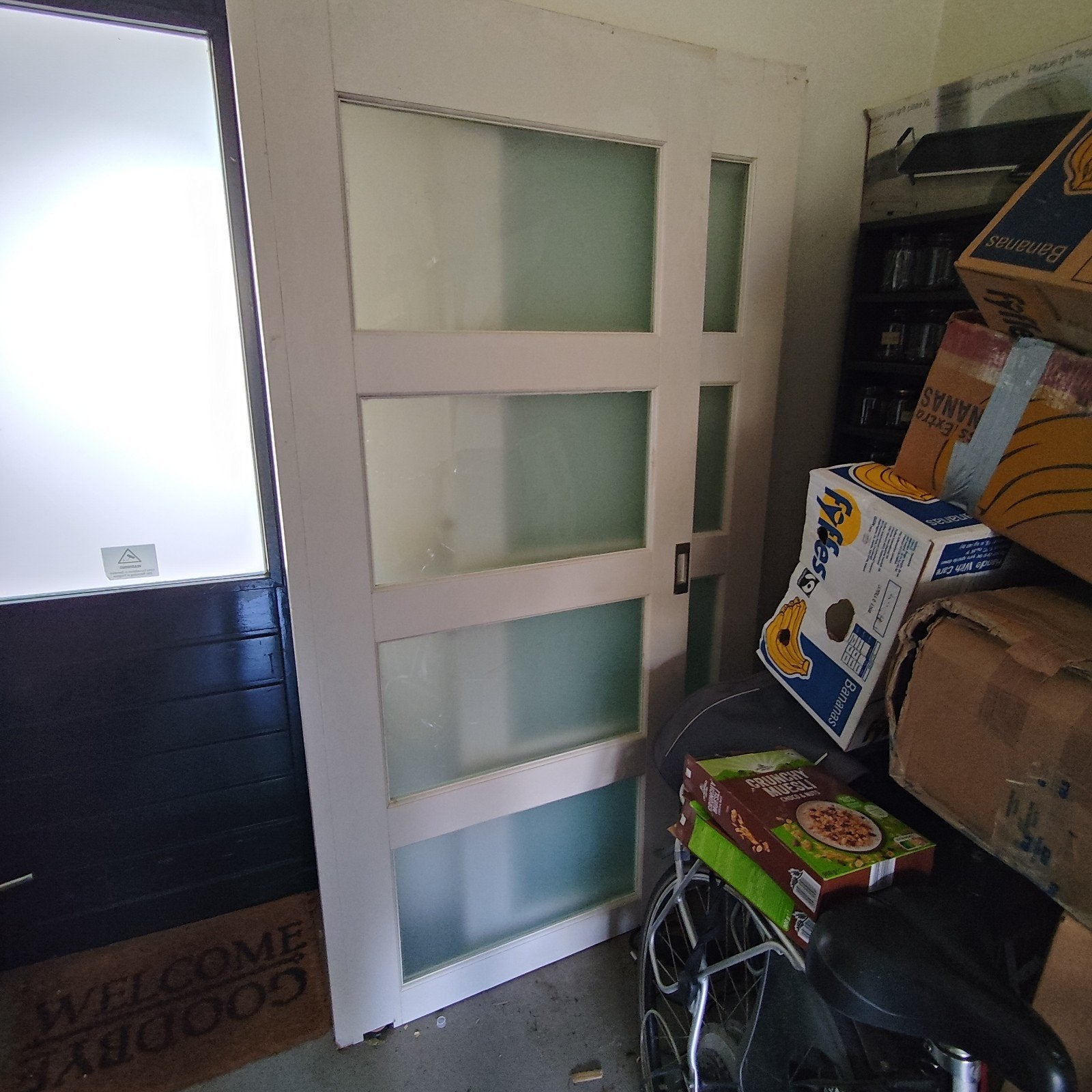 3 Witte binnendeuren met melkglas, Ophalen, Gebruikt, 80 tot 100 cm, Binnendeur