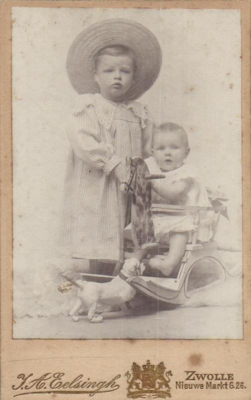 CDV - H. Eelsingh - Nieuwe Markt - Zwolle- Spelende kinderen, Gebruikt, Verzenden, Foto, Voor 1940
