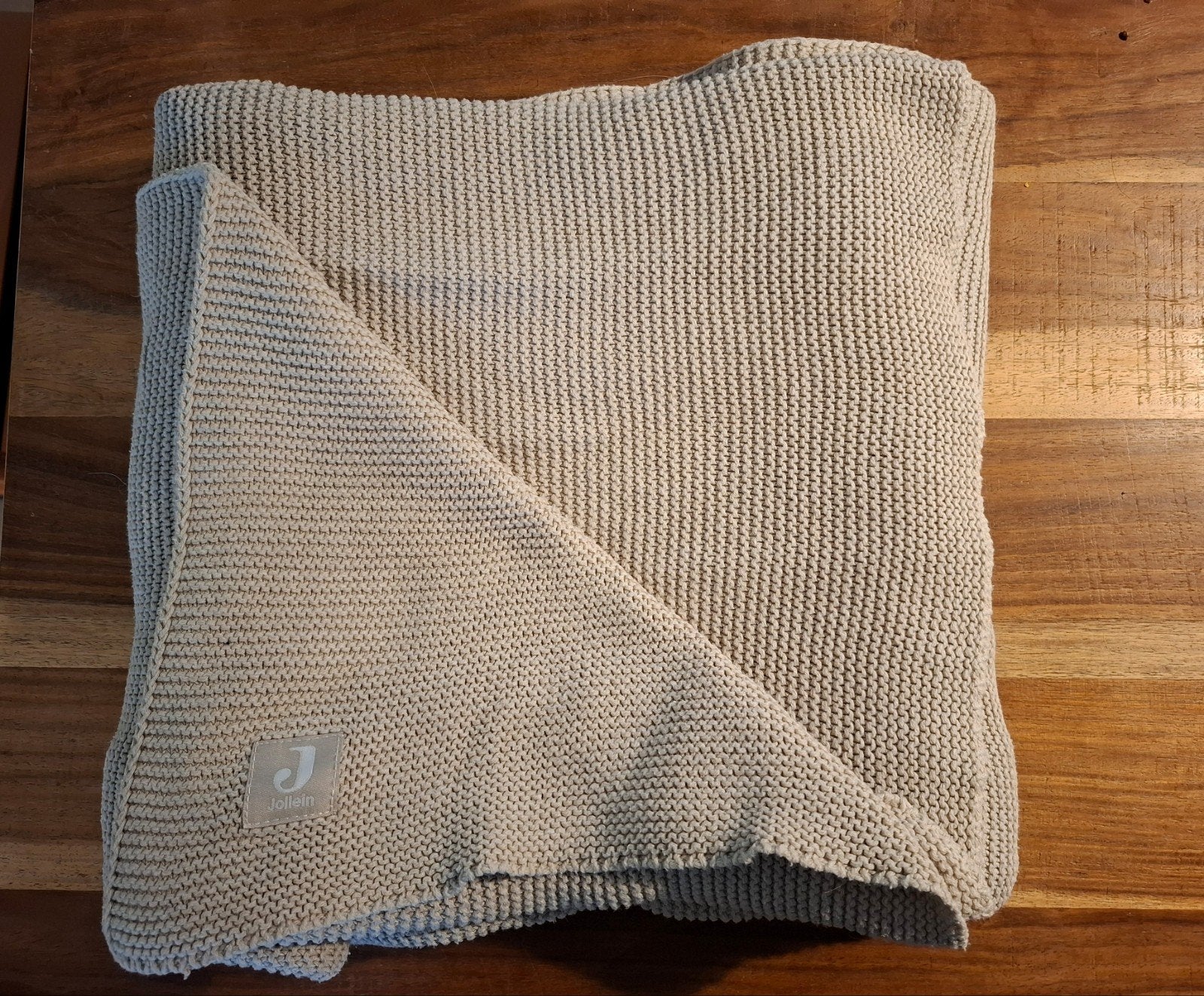 Jollein Baby Deken Ledikant 100x150cm - Basic Knit - Nougat, Ophalen, Zo goed als nieuw, Deken