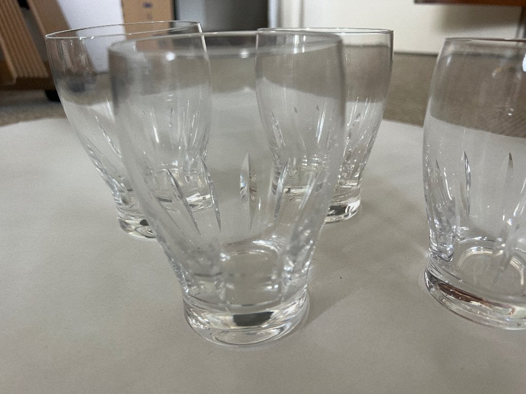 Set van 4 kristallen glazen geslepen glas whiskey / zgan, Antiek en Kunst, Antiek | Glas en Kristal, Ophalen of Verzenden