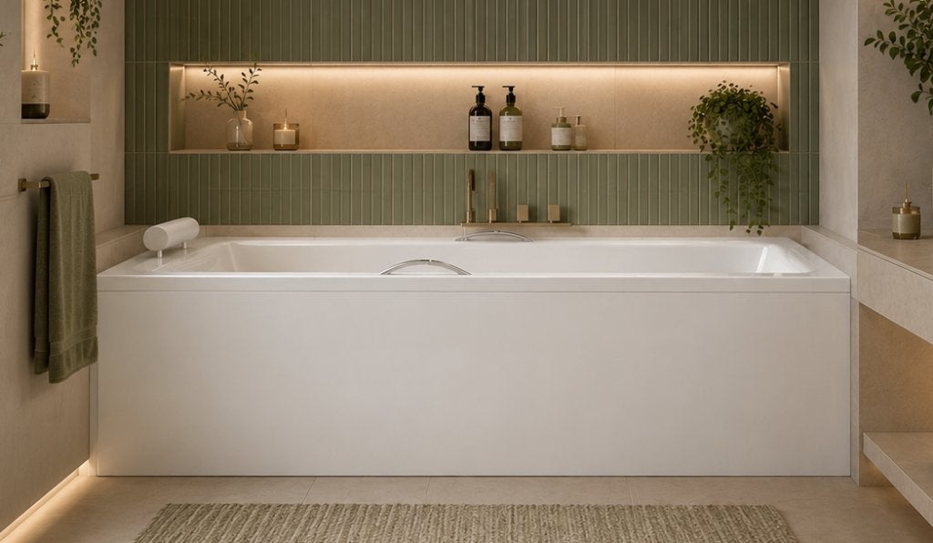 LIGBADEN 160x75 cm en 170x75 cm incl poten, Ophalen, Nieuw, Wit