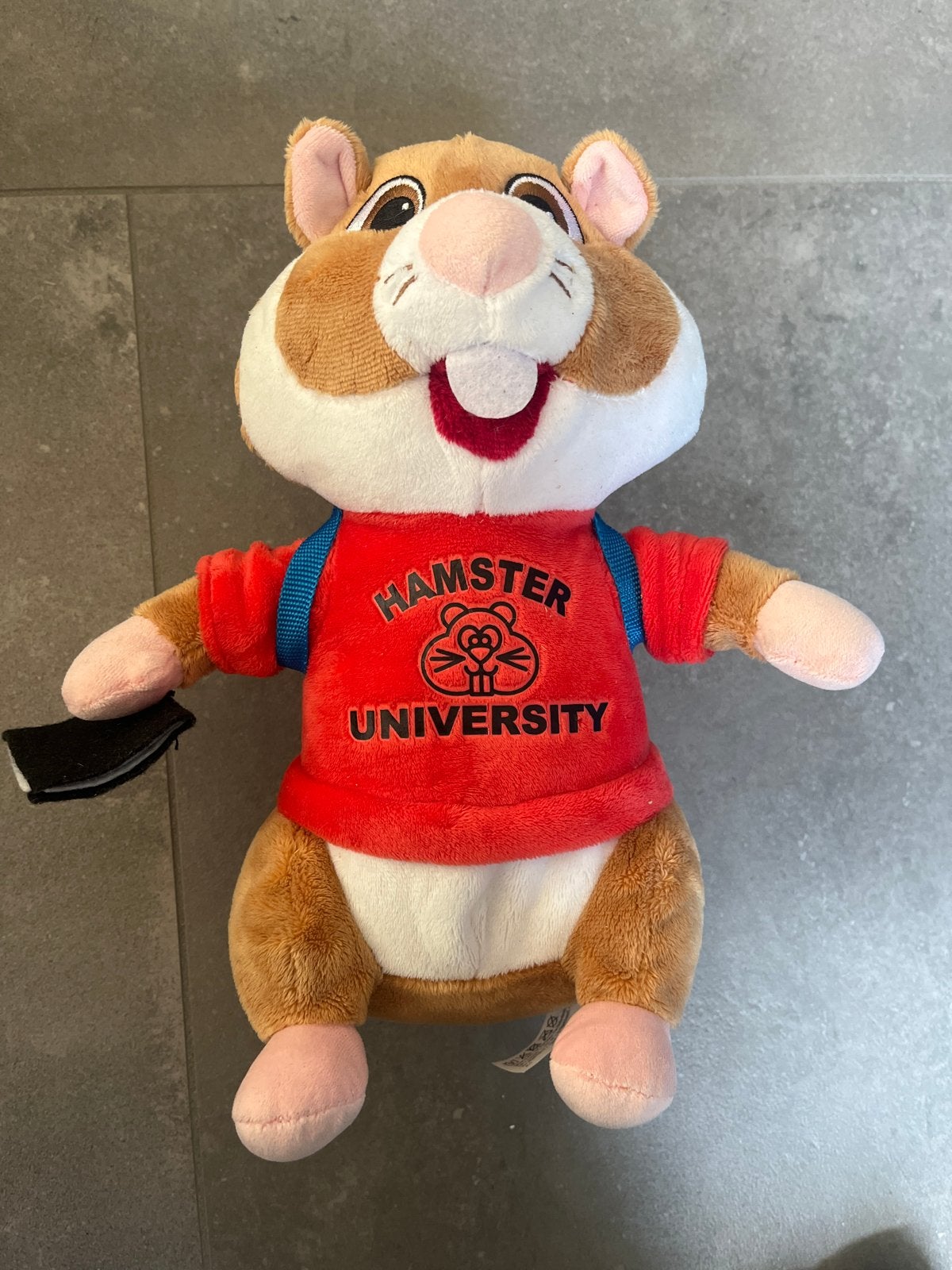 Hamster knuffel met rugzak - Hamster University, Gebruikt, Overige merken, Overige karakters, Hamster