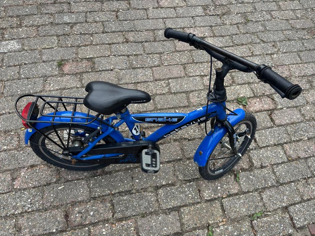 Batavus Snake kinderfiets 16 inch - Blauw, Fietsen en Brommers, Fietsen | Kinderfietsjes, Ophalen, Gebruikt, Terugtraprem, 16 tot 20 inch