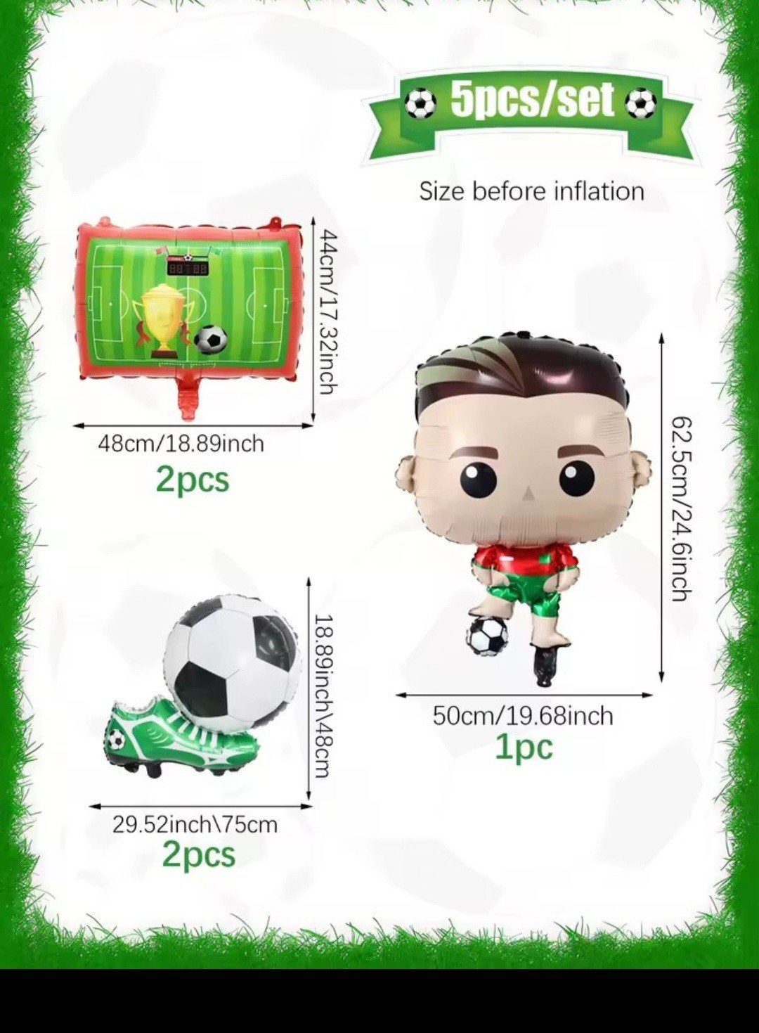 Gratis verzending Voetbal Feest Ballonnen Set - 5 Stuks, Ophalen, Nieuw, Feestartikel, Verjaardag